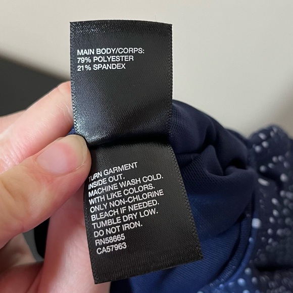 Zella Studio Crop Lite Legging Navy Blue White Dots - Picture 10 of 14